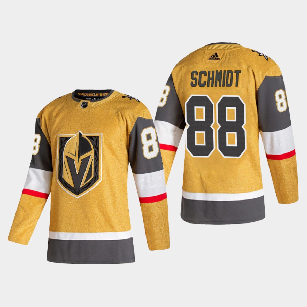 Vegas Golden Knights #88 Nate Schmidt Men Adidas 2020 Authentic Player Alternate Stitched NHL Jersey Gold->more nhl jerseys->NHL Jersey